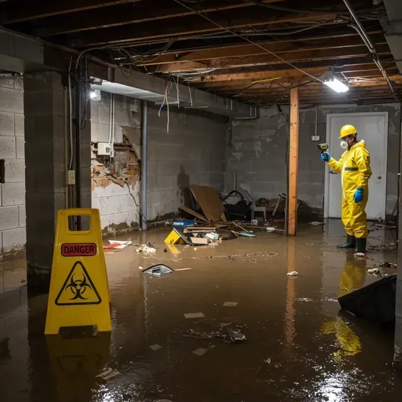 Flooded Basement Electrical Hazard in Eveleth, MN Property